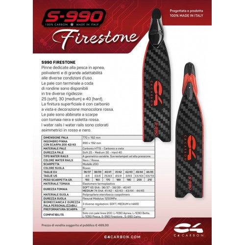 S-990 Firestone Pinne Complete a Paio in Carbonio Hypertech