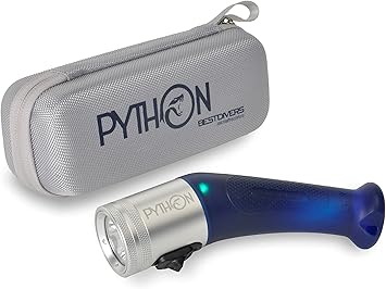 Python Torcia 1500 lumen a Fascio Luce Concentrato - Ricarica con Clip Magnetica Esterna - Interruttore a 3 Selezioni di Intensità Luminosa