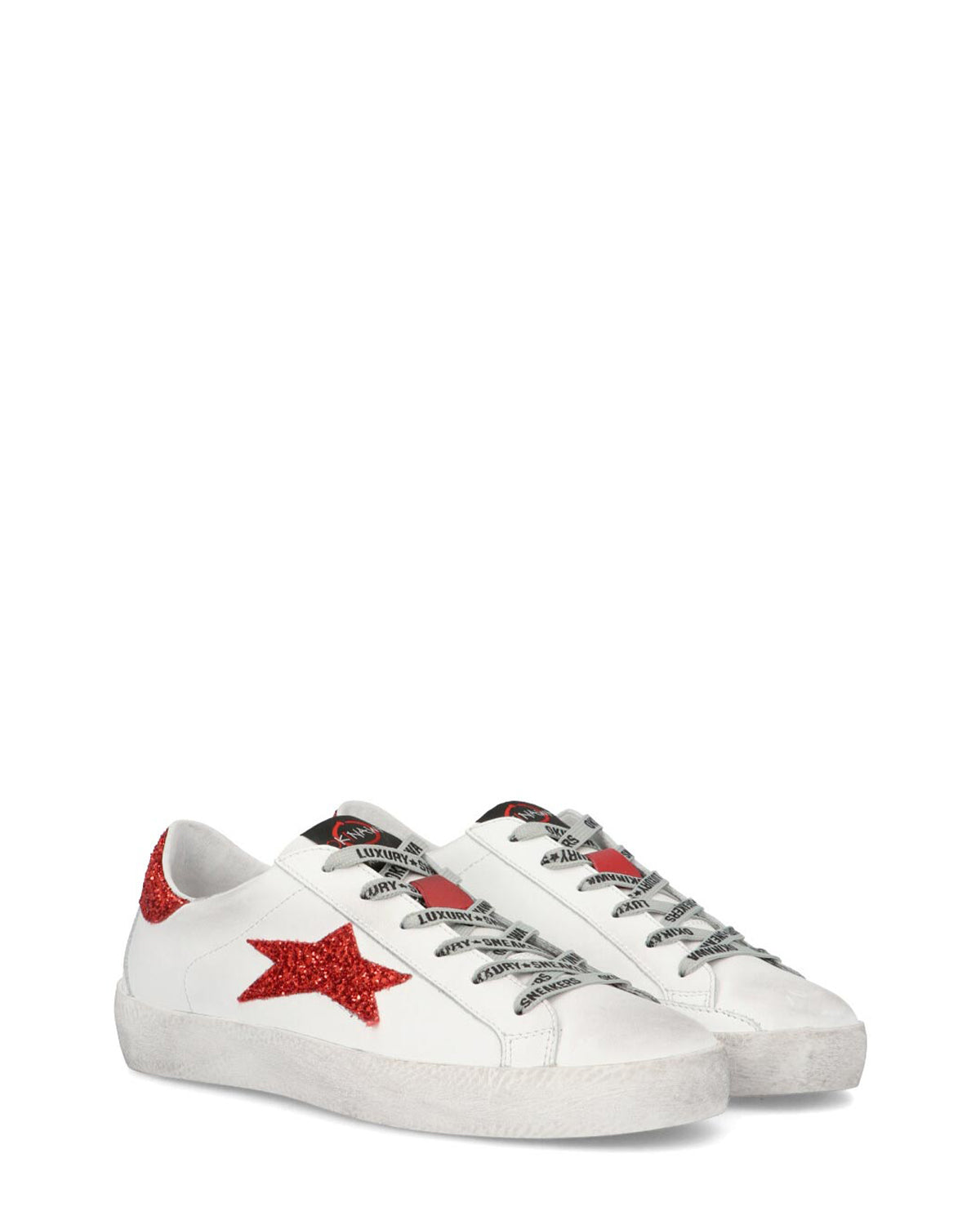 Low Limited Scarpe Sneakers Donna In Pelle con Glitter Made in Italy Fatte a Mano
