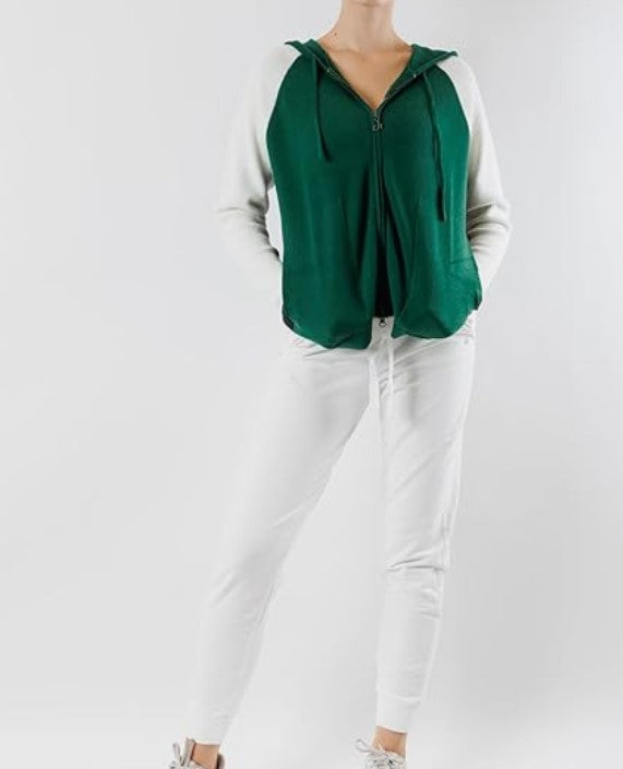 Maglia Zip Cappuccio Lana