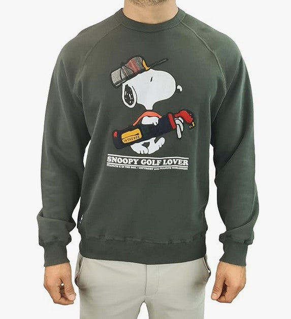 Snoopy Golf Felpa Girocollo 100% Cotone